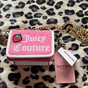 Juicy Couture Pink Key Holder with Gold Chain